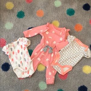 Cat & Jack romper and two onesies